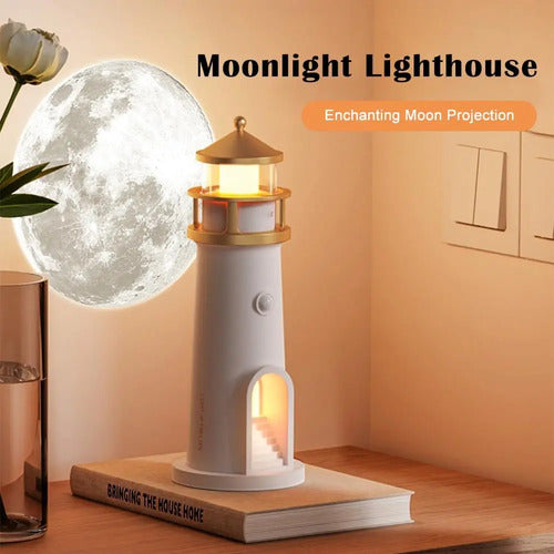 Lámpara Proyector De Luna Velarionna Con Control Remoto Beige