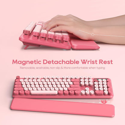 Combo De Teclado Y Mouse Inalámbricos - Rosa Chicle Rosa Chicle