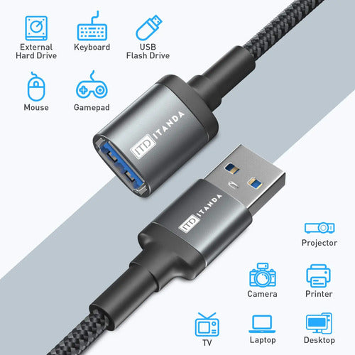 Cable De Extensión Usb 3.0 De 3 Metros Color