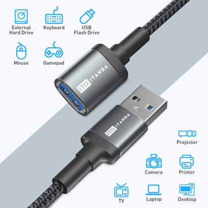 Cable De Extensión Usb 3.0 De 3 Metros Color