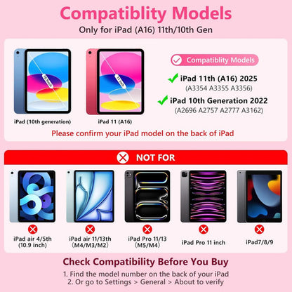 Funda Con Teclado Para iPad A16 11th 10th Gen Rosa