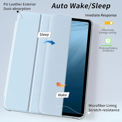 Funda Para iPad Pro 11 Pulgadas Con Soporte Para Lápiz Azul Claro