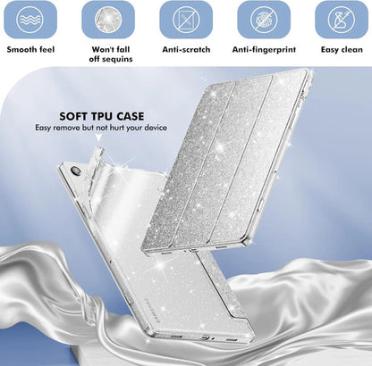 Funda Brillante Para Samsung Galaxy Tab A11 Plus/a9 Plus Plateado