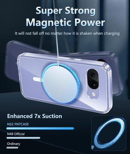 Fntcase Para Google Pixel 9a: Carcasa Magnética Antigolpe... Transparente