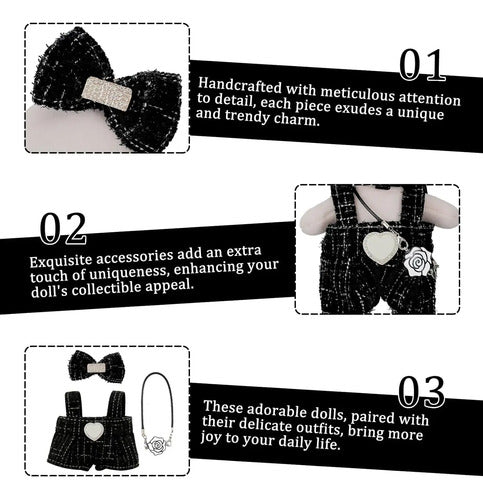 Ropa De Muñeca Elegante Para Labubu, Set De Mono Negro