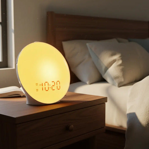 Despertador Infantil Con Luz De Amanecer Simulado Marca X Blanco
