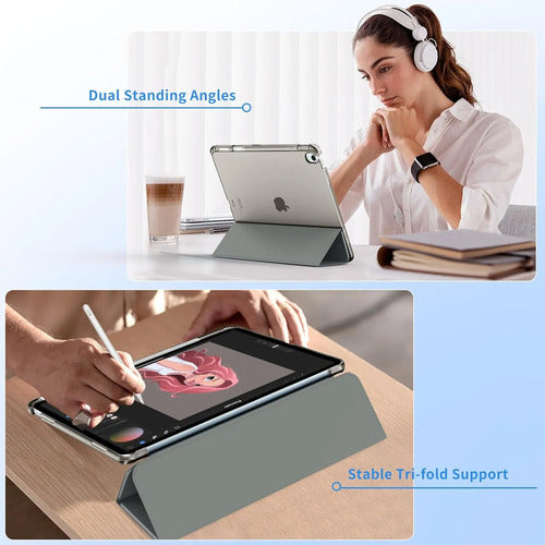 Funda Moko Para iPad Air Con Soporte Para Lápiz Gris