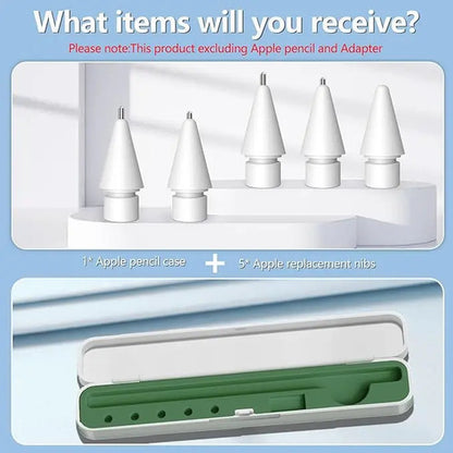 Inesore Estuche Para Apple Pencil Con 5 Puntas Verde