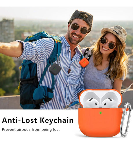 Funda R-fun Para AirPods 4 Con Kit De Limpieza Naranja