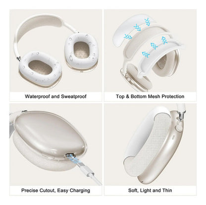 Funda De Silicona Para AirPods Max, Blanco Transparente Blanco