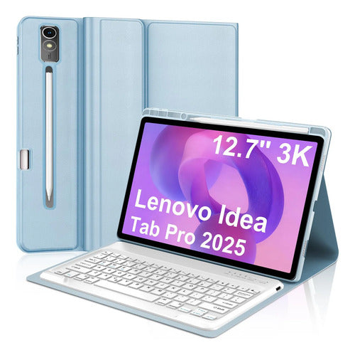 Estuche Teclado Lenovo Idea Tab Pro 12.7'' 2025 Azul Claro