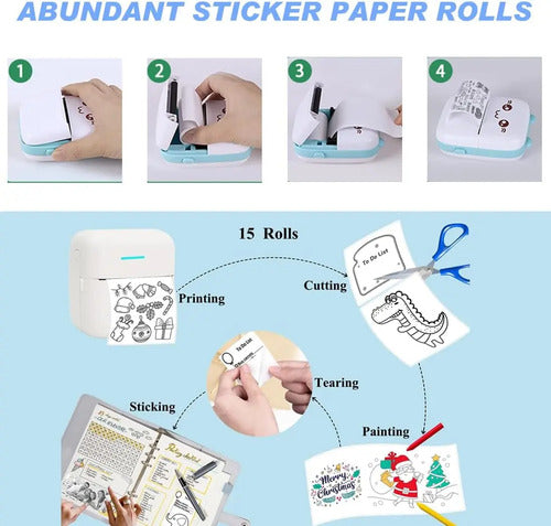 Set X2 Rollos Para Mini Impresora, 57mm X 3m Blanco