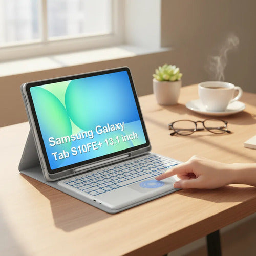 Funda Con Teclado Para Samsung Galaxy Tab S10fe+ Gris
