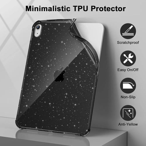 Funda Transparente Para iPad 11th/10th Gen 2025 Negro