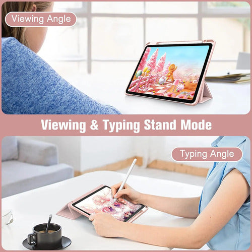 Funda Hybrid Slim Para iPad Air 11' M3/m2, 5ta/4ta. Rosa