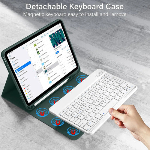 Funda Con Teclado iPad De 10a/11a Gen. 11/10.9 PuLG, A16 Verde Oscuro