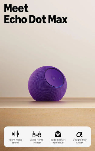 Amazon Echo Dot Max, Parlante Alexa Con Sonido Envolvente Violeta