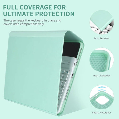 Funda Con Teclado Para iPad Air Y Pro De 11 Pulgadas Verde
