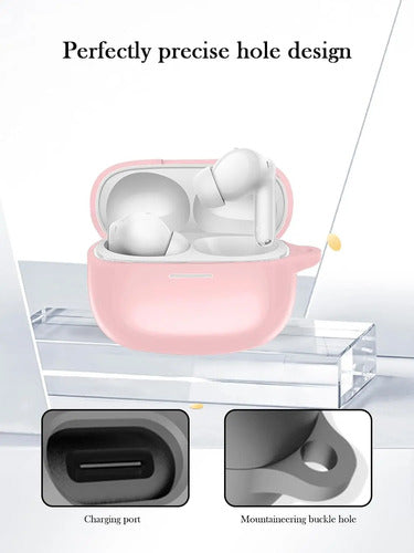 Funda De Silicona Para Redmi Buds 6 Pro Con Kit Limpieza Rosa