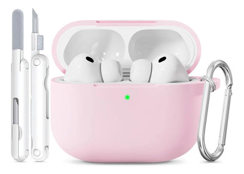 Estuche De Silicona Suave Para AirPods Pro 3 2025 Rosa Claro