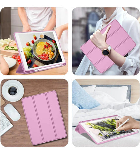 Funda Para iPad 9.7 Con Porta Lápiz Y Protección Completa Lila