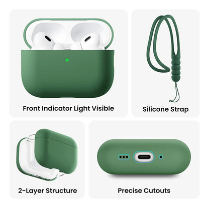 Funda Ornarto De Silicona Híbrida Para AirPods Pro 3 - Negra
