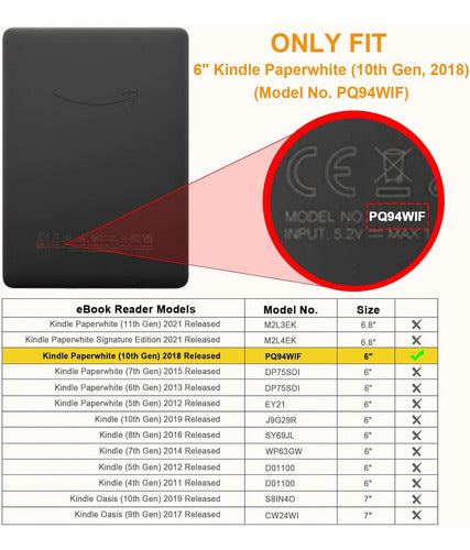 Funda Fintie Slimshell Para Kindle Paperwhite Azul