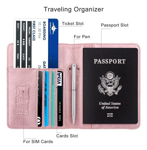 Cubierta De Pasaporte Walnew Con Rfid, Cartera De Viaje, ...