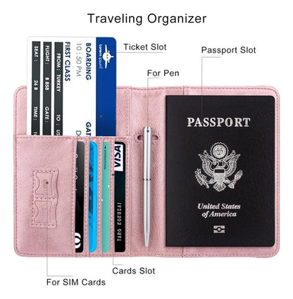 Cubierta De Pasaporte Walnew Con Rfid, Cartera De Viaje, ...