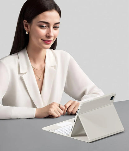 Funda Con Teclado Harvopu Para iPad Air & Pro Gris