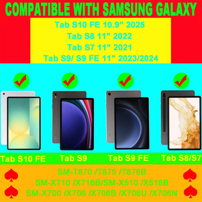 Funda Con Teclado Para Samsung Galaxy Tab S10 Fe (10,9 PuLG) Verde
