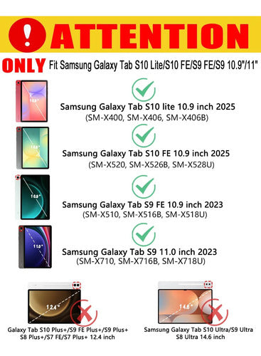 Funda Con Teclado Para Samsung Galaxy Tab S10 Lite/s10 Fe/s9 Rojo