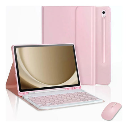 Funda Con Teclado Para Samsung Galaxy Tab S10 Lite & S10 Rosa