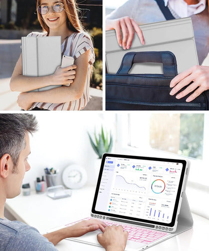 Funda Con Teclado Para Samsung Galaxy Tab S10fe+ Gris
