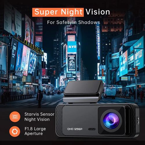 Cámara V300 Dashboard Con Wi-fi Y Visión Nocturna Para Au... Negro