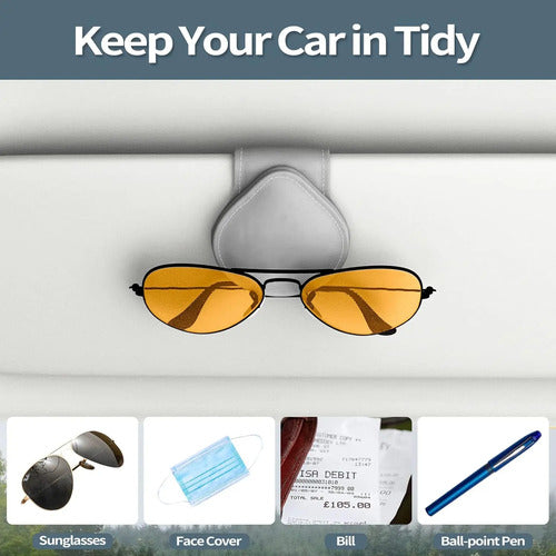 Soporte Magnético Para Gafas De Sol Para Visera De Auto Gris