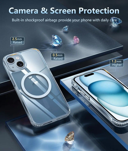 Funda Para iPhone 15/14/13, Protección Militar Clear