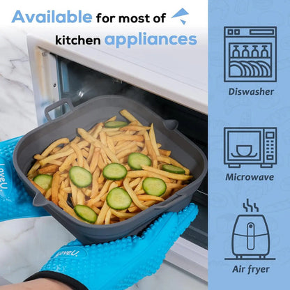 Moldes De Silicona Para Air Fryer Cuadrados Gris
