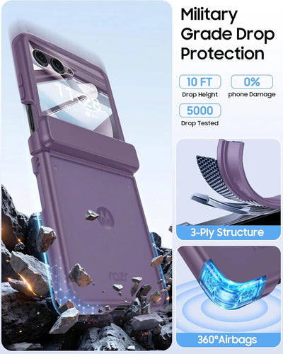 Funda Motorola Razr Ultra 2025, Protector Pantalla Violeta