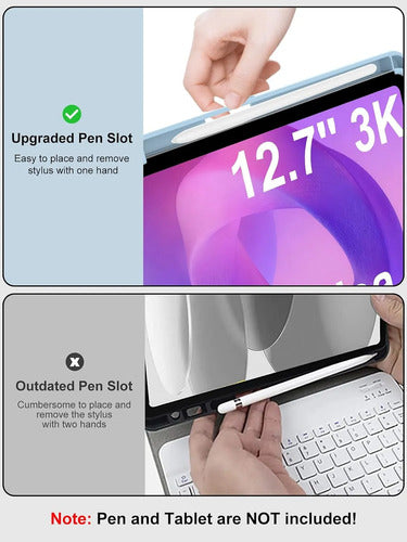 Estuche Teclado Lenovo Idea Tab Pro 12.7'' 2025 Azul Claro