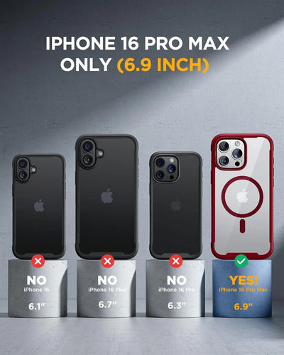 Miracase Funda Carcasa Para iPhone 16 Pro Max Ciruela Magnética Nombre Del Diseño