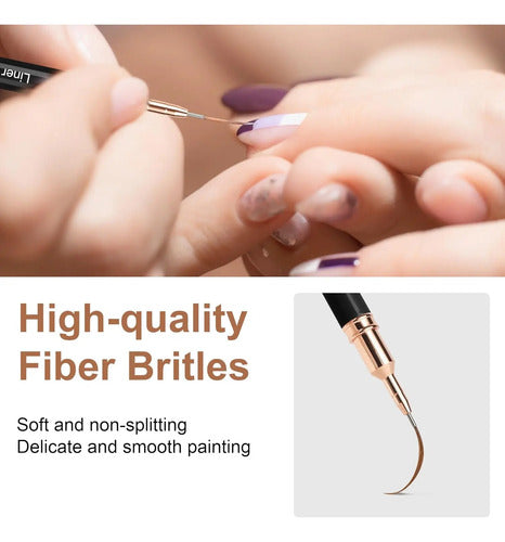 Juego De 5 Pinceles Premium Para Diseño De Uñas De Artdone