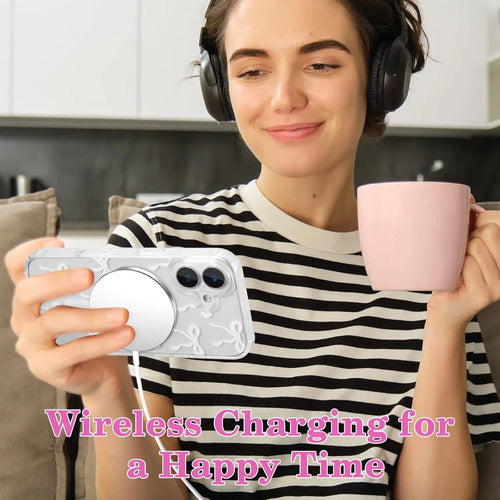 Funda Magnética Ueebai Para iPhone 16, Diseño De Lazo, Bl... Blanco