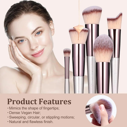 Set De 18 Brochas De Maquillaje Premium Champagne