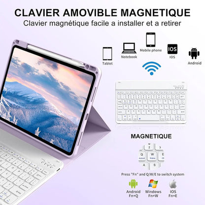 Funda Para iPad Air 7th/6th/5th/4th Con Teclado Inalámbrico Morado
