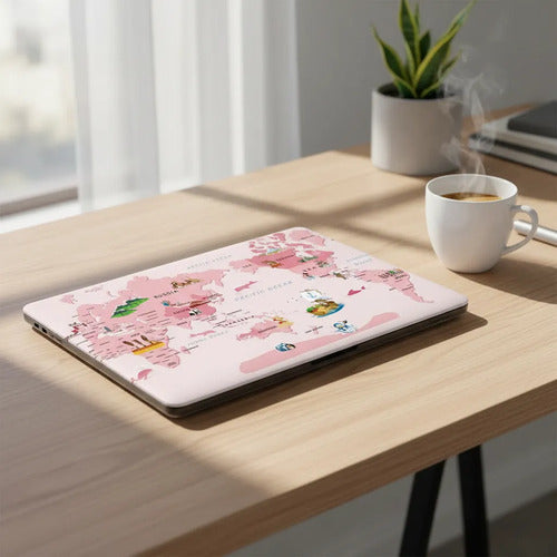 Funda Protectora Para Macbook Air 13.6  M2-m4 2022-2025 Rosa