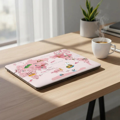 Funda Protectora Para Macbook Air 13.6  M2-m4 2022-2025 Rosa