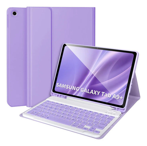Funda Con Teclado Para Samsung Galaxy Tab A11+/a9+ 11' Violeta