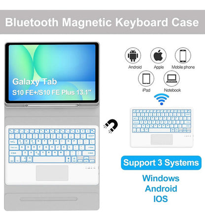 Funda Con Teclado Para Samsung Galaxy Tab S10fe+ Gris