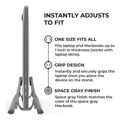 Soporte Vertical Ajustable Para Laptop Gris